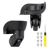 2Pcs Luggage Wheels Replacement Compatible with American Tourister, Suitcase Wheels Replacement, Wear-Resistant 360° Silent Spinner Wheel, Suitcase Caster Repair Kits, with Screws and Screwdriver