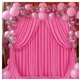 8 x 10ft Hot Pink Backdrop Curtains for Valentine