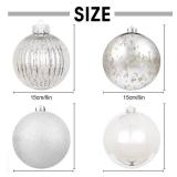 6in Large Christmas Ornaments Shatterproof Christmas Ball Ornaments Giant Xmas Tree Decoration Decorative Hanging Mercury Balls for Party,Home,Holiday (Silver,4pc)