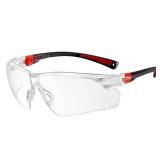 Euxor Red Frame (New) Safety Glasses Goggles for Eye Protection with Clear Anti Fog Scratch Resistant shattered Proof, Best Safety Glasses of ANSI Z87 & EN 166 with Carrying Case (1 Piece).
