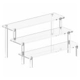 Acrylic Display Stand Risers, 3 Tier Perfume Stand Organizer, Clear Cupcake Stand Holder, Large Shelf Risers for Figures, Display Shelf for Collectibles, Dessert Shelves for Decoration and Organizer L