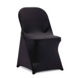 Peomeise Stretch Spandex Folding Chair Cover for Wedding Party Dining Banquet Event (Black,6pcs)