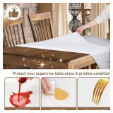 LotuFlor Table Protector Pad with Flannel Backing, Heavy-Duty Vinyl Table Padding Under Tablecloth, Waterproof, Heat Resistant, 90 x 54 inches, Rectangular