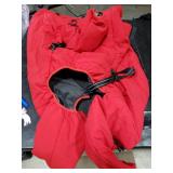 FUAMEY Full Body Dog Coat,Warm Dog Fleece Jackets with Harness Built in Windproof Dogs Snowsuit Zip up Pet Four Legged Pets Jumpsuit Winter Outfit Cold Weather Coats for Extra Large Dogs Red XXL