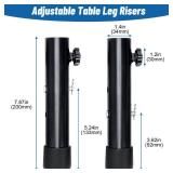 awagas 4 Pack Table Legs Risers for Folding Tables, 2 Levels Adjustable Folding Table Leg Extensions Straight/Bent Legs Tables Leg Extenders for Rise 3.6/5.23,Reduces Stooped Work Improves Back Pain