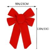 Yuubin 10 Pcs Red Bows Christmas Tree Decorations,9x13 Large Velvet Wreath Bow with Glitter Gold Edge for Xmas Home Fence Stairs Railing Fireplace Indoor Outdoor Front Door Decor