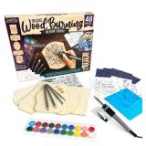 ArtSkills Wood Burning Kit for Beginners, Deluxe Pyrography Wood Engraving Art Set with Burner Pen, Stencils, Watercolor Paints, DIY Tools for Adults and Kids, 48 Pieces