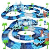 Track Car Toys, 269 PCS Racing Tracks Toy, Create A Frozen World Race Road, Flexible Tracks Playset & 2 PCS Cool Race Cars, Toddler Toys Birthday Gifts for Age 3 4 5 6 Year Old Boys Girls