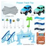 Track Car Toys, 269 PCS Racing Tracks Toy, Create A Frozen World Race Road, Flexible Tracks Playset & 2 PCS Cool Race Cars, Toddler Toys Birthday Gifts for Age 3 4 5 6 Year Old Boys Girls