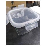 Soup Containers with Lids Glass 32 oz, 4 Cup Borosilicate Glass Food Storage Containers, Microwave & Freezer Safe Jars, Small Square Meal Prep Bowl for Salad, Fruit, Lunch, Ice Cream, Travel, 4 Pack