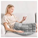 Kivik Large Weighted Heating Pad 7lbs, Extra XL Heavy Heated Blanket, Portable Small Heat Pads for Back Legs Stomach Pain Relief, Warm Christmas Women Gifts, 24x29 Inches, 7 Pounds, Grey