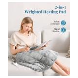 Kivik Large Weighted Heating Pad 7lbs, Extra XL Heavy Heated Blanket, Portable Small Heat Pads for Back Legs Stomach Pain Relief, Warm Christmas Women Gifts, 24x29 Inches, 7 Pounds, Grey