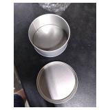 White Aluminum Round Storage Tins with Lids
