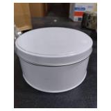 White Aluminum Round Storage Tins with Lids