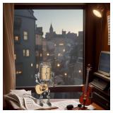 Vintage Microphone Guitar Lamp, Cool Guitar Gifts for Music Lovers and Player, USB Plug in Powered, Retro Decorations for Home, Bar, Office