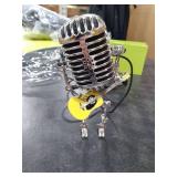 Vintage Microphone Guitar Lamp, Cool Guitar Gifts for Music Lovers and Player, USB Plug in Powered, Retro Decorations for Home, Bar, Office