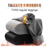 3 Pack Fleece Lined Leggings Women with Pockets -Warm Winter Yoga Pants for Women Thermal Running Workout Leggings L/XL