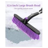 HEEYA Ice Scraper with 12.6 Inch Large Brush Head, Extendable Ice Scraper and Snow Brush for Car Windshield Window, Portable Car Scraper Snow Brush for SUV Truck Automobile Vehicle - Purple