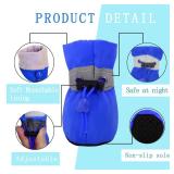YAODHAOD Dog Shoes for Small Dogs, Puppy Dog Boots & Paw Protector for Winter Snowy Days, Anti-Slip Sole Dog Booties for Indoor Hardwood Floor 4PCS (Blue,Size: 5)