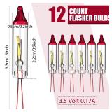 Remagr Flasher Christmas Replacement Bulbs 3.5 Volt 0.17A Christmas Trees Incandescent Lights Bulbs Led Mini String Light Replacement Flash Bulbs for Indoor Outdoor Christmas Tree Lights (12 Count)q