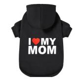 GreenJoy Dog Sweater Dog Hoodie Cold Weather Dog Coat Hooded Sweatshirt for Puppies,Cats, Small Medium Large Dogs (XX-Large, Black (I Love My Mom))