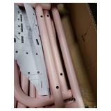 SLEEPING LAMB Heavy Duty Clothing Racks for Hanging Clothes Rack, 43 Wide Rolling Garment Rack Metal Clothing Hanger Rack with Wheels Wardrobe Rack for Coats, Shirts, Dress (Pink)