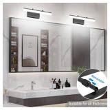 Aipsun 15.7 inch LED Vanity Lights Adjustable Bathroom Wall Light Fixtures Bathroom Lighting Fixture Over Mirror Black Modern Vanity Lighting 5500K