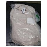 PleatedDrapes 96 Inch Curtains 2 Panel Set, Modern Linen Pleat Back Tab Dining Room Window Curtains Light Filtering Aesthetic Semi Sheer Living Room Drapes with Hooks Ring Cream Oatmeal W40 x L96