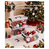 EOENVIVS Plastic Storage Bins with Lids 6 Pack Storage Organizer, 7 Quart Stackable Storage Bins with Buckle Lids and Handle easy for Home Office Pantry Organization, Clear