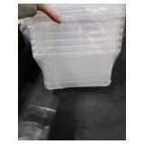 EOENVIVS Plastic Storage Bins with Lids 6 Pack Storage Organizer, 7 Quart Stackable Storage Bins with Buckle Lids and Handle easy for Home Office Pantry Organization, Clear