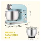 Kitchen in the box Stand Mixer,3.2Qt Small Electric Food Mixer,6 Speeds Portable Lightweight Kitchen Mixer for Daily Use with Egg Whisk,Dough Hook,Flat Beater (Blue)
