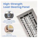 Howeall 4x10 Inches 6 Pack Heavy Duty Walkable Floor Register - Easy Adjust Air Supply Lever Decorative Floor Vent Covers, Seattle Design Vent Covers for Home - Satin Nickel