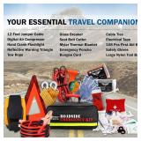 Everlit Survival Car Emergency Kit, Roadside Safety Tool Kit with Gloves,Digital Auto Air Compressor Tire Inflator, First Aid Kit, 12 Feet Jumper Cable, Tow Strap, Flashlight for Women, Men, Teenagers