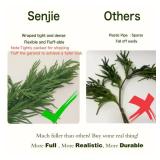 9FT Christmas Garlands Norfolk Pine Garland Real Touch Artificial Faux Greenery Garland for Holiday Indoor Outdoor Decor
