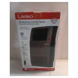 1500-Watt 20 in. Black Electric Console Ceramic Space Heater with Tip-Over Switch, Adjustable Louvers, Timer, (Missing Remote) - Retail: $90