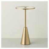 Round Accent Side Table Glass/Brass - Hearth & Hand with Magnolia (See Details) - Retail: $130