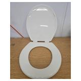 Toilet Seat 15in Plastic Toilet Seat, OFF White (Missing Piece-See Pic)