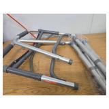 VEVOR Folding Walker, 2-Button Folding Walkers with 8-Level Adjustable Height and Durable Handles, Lightweight Aluminum Mobility Walker Aid for Elderly Handicapped Disabled, Up to 350 Pounds