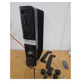 KONWIN 1500-Watt Black Indoor Electric Oil-Filled Radiator Convection Radiant Space Heater with Remote Control for Living Space - Retail: $99