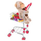 HEY! PLAY! Kids Shopping Cart - Toddler Grocery Cart with Pivoting Front Wheels and Folds for Easy Storage - for Pretend Play Grocery Store