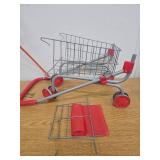 HEY! PLAY! Kids Shopping Cart - Toddler Grocery Cart with Pivoting Front Wheels and Folds for Easy Storage - for Pretend Play Grocery Store