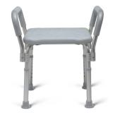 Medline Backless Shower Chair with Arms - 350 lb. capacity, Bench, Stool, Seat for Elderly, Seniors Independent Adult and Disabled Adults