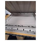 Keter City 30 Gallon Resin Outdoor Storage Box and Patio Furniture Side Table for Pool and Garden Accessories, Beige (See Details/Pics)