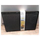 24" Collapsible Double Storage Ottoman Black - Room Essentials: