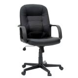 Office Chair Bonded Leather Black - Room Essentials: Ergonomic Swivel, Adjustable Height, Foam Padding - Retail: $75