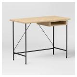 Wood and Metal Dorm Writing Desk with Storage Natural - Room Essentials - Retail: $85