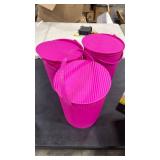 6Pack Hot Pink Plastic Storage Bucket with Lid