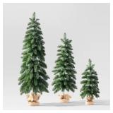 3pc Unlit Downswept Alberta Spruce Mini Artificial Christmas Trees with Burlap Base - Wondershopâ¢ - Retail: $100