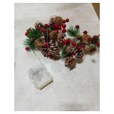 Christmas Pine Lighted Garland Decor, 9.8 Ft 60 LEDs Red Berry Pine Cone Battery Operated Christmas Garland Lights with 8 Modes, Remote Control for Mantle Fireplace Stairs Xmas Tree Indoor Decor