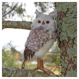 Decorae Fake Stuffed Owl Figure (Gray Spotted), for Craft, Halloween Prop or Christmas Tree Topper